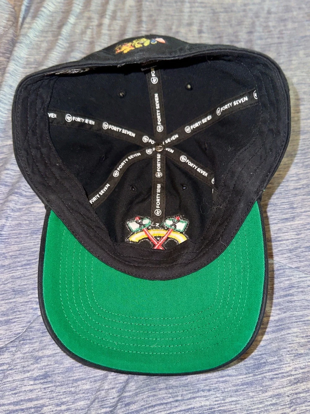 '47 Black Chicago Blackhawks Cap with Embroidered Multicolor Patch